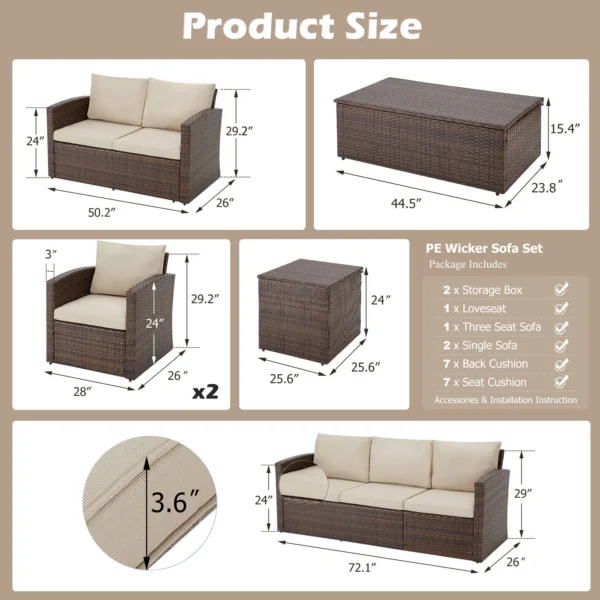 Ezraiderf 7 Pieces Outdoor Furniture Set - Image 2